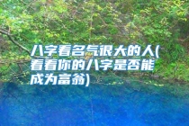 八字看名气很大的人(看看你的八字是否能成为富翁)