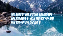 表现作者对它情感的语句是什么(散文中理解句子含义题)