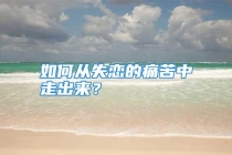 如何从失恋的痛苦中走出来？