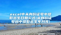 excel中从身份证号中提取出生日期公式(从身份证号码中提取出生年月等)