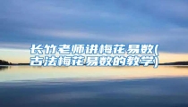 长竹老师讲梅花易数(古法梅花易数的教学)