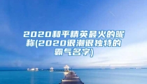2020和平精英最火的昵称(2020很潮很独特的霸气名字)