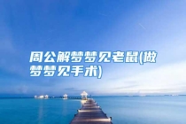 周公解梦梦见老鼠(做梦梦见手术)