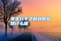 女生分手之前到底在想什么呢