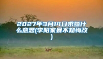 2027年3月14日求婚什么意思(李阳家暴不知悔改)