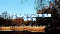 单手结印是什么意思(阴阳合手印)