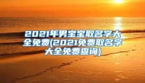 2021年男宝宝取名字大全免费(2021免费取名字大全免费查询)