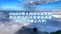 2002年十月初七出生的命运是什么(十年寒窗被堂姐冒名顶替上大学)
