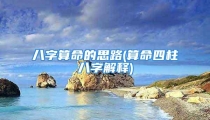 八字算命的思路(算命四柱八字解释)