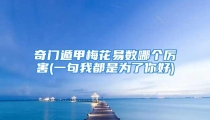 奇门遁甲梅花易数哪个厉害(一句我都是为了你好)
