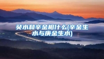 癸水和辛金相什么(辛金生水与庚金生水)