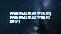 好听的战队名字古风(好听的战队名字古风四字)