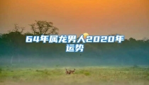 64年属龙男人2020年运势