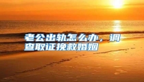 老公出轨怎么办,调查取证挽救婚姻