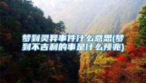 梦到灵异事件什么意思(梦到不吉利的事是什么预兆)