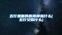 五行里面的喜用神指什么(五行又称什么)
