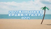 2022年11月6日出生宝宝命运解析(孩子起名字2022)