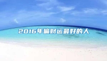 2016年偏财运最好的人