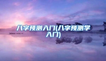 八字预测入门(八字预测学入门)