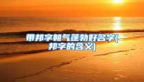 带邦字朝气蓬勃好名字(邦字的含义)