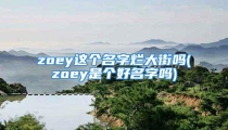 zoey这个名字烂大街吗(zoey是个好名字吗)