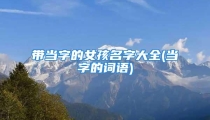 带当字的女孩名字大全(当字的词语)
