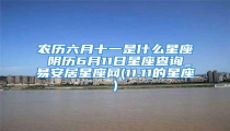农历六月十一是什么星座 阴历6月11日星座查询_易安居星座网(11.11的星座)