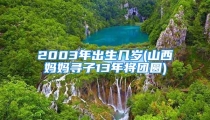 2003年出生几岁(山西妈妈寻子13年将团圆)