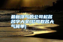 最新洋气的公司起名名字大全(公司取名大气简单)