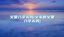 父是八字头吗(父亲的父是八字头吗)
