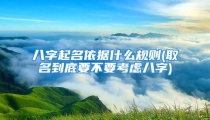 八字起名依据什么规则(取名到底要不要考虑八字)