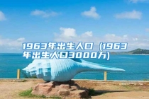 1963年出生人口 (1963年出生人口3000万)
