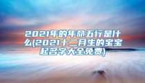 2021年的年命五行是什么(2021十二月生的宝宝起名字大全免费)