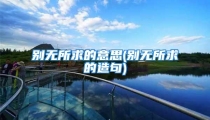 别无所求的意思(别无所求的造句)