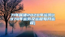 71年属猪2020年运势(1974年运势及运程每月运程)