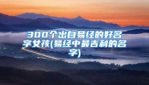 300个出自易经的好名字女孩(易经中最吉利的名字)