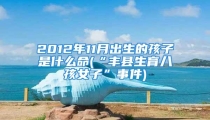 2012年11月出生的孩子是什么命(“丰县生育八孩女子”事件)