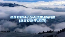 2002年几月出生最带财(2002年运势)