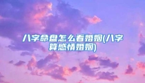 八字命盘怎么看婚姻(八字算感情婚姻)