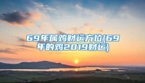 69年属鸡财运方位(69年的鸡2019财运)