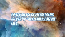 培训机构有寓意的名字(孩子考级通过祝福语)