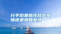 分手后是应该放弃爱情还是挽回爱情