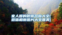 家人群的微信名称大全(微信相册图片大全唯美)