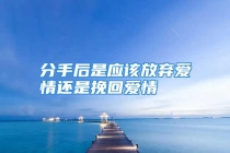 分手后是应该放弃爱情还是挽回爱情