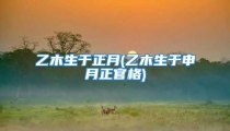 乙木生于正月(乙木生于申月正官格)