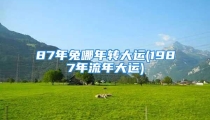 87年兔哪年转大运(1987年流年大运)