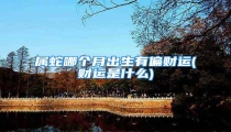 属蛇哪个月出生有偏财运(财运是什么)