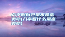 八字测自己是不是富贵命(八字看什么是富贵命)