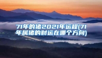 71年的猪2021年运程(71年属猪的财运在哪个方向)