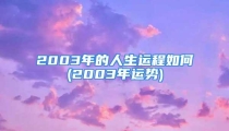 2003年的人生运程如何(2003年运势)